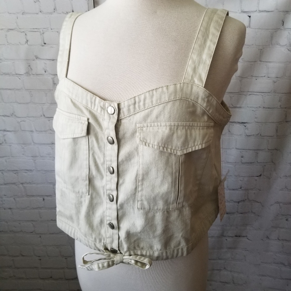 Free People 🍃 NWT Cream Cargo Tank Top - Picture 2 of 7